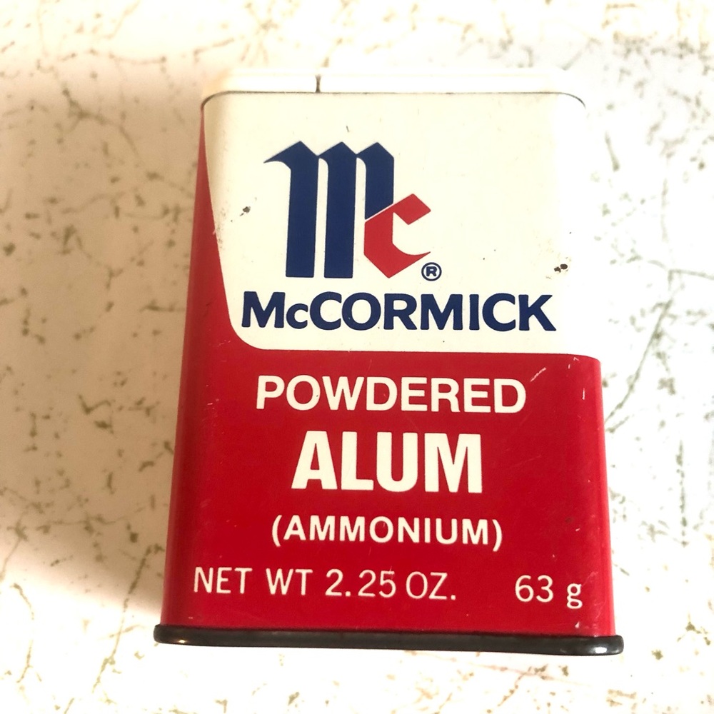 3363L McCormick Spice Tin Metal/Plastic Powdered Alum Ammonium Bar Code 2.25”
